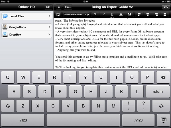 Office 2 HD, edita tus documentos de Word y Excel en el iPad