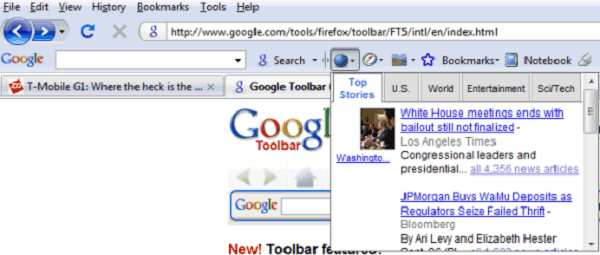 Barra de herramientas de Google, la empresa abandona su barra de herramientas para Firefox