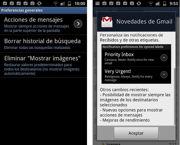 Android, cómo personalizar los sonidos de Gmail en Android