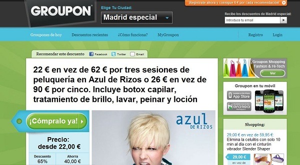 Web de Groupon