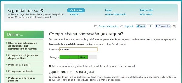 Herramienta para saber la seguridad de una contraseña