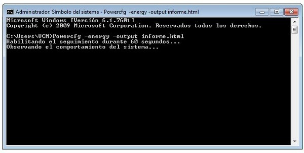 Informes de eficiencia energética en Windows 7