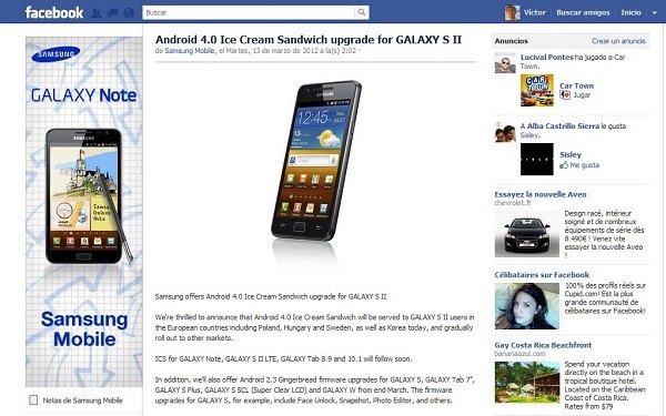 Actualización del Samsung Galaxy S II