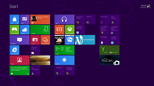 Inicio de Windows 8