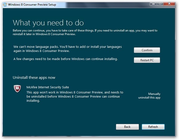 Aviso Windows 8