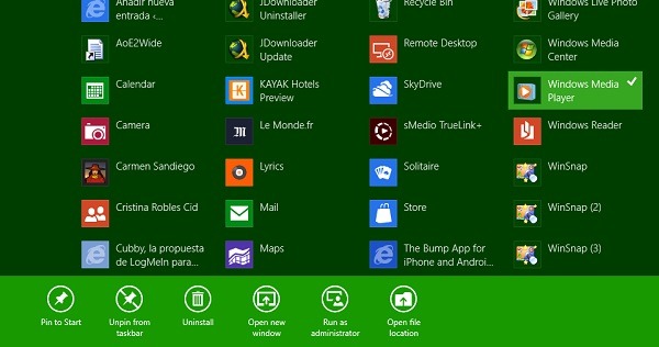 Gestionar las apps en Windows 8