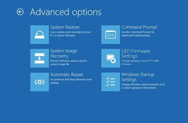 Opciones avanzadas de arranque en Windows 8