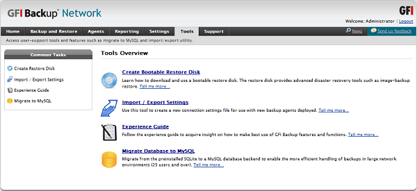 GFI Backup 2011, herramienta online para Pymes que realiza copias de seguridad y restaura datos